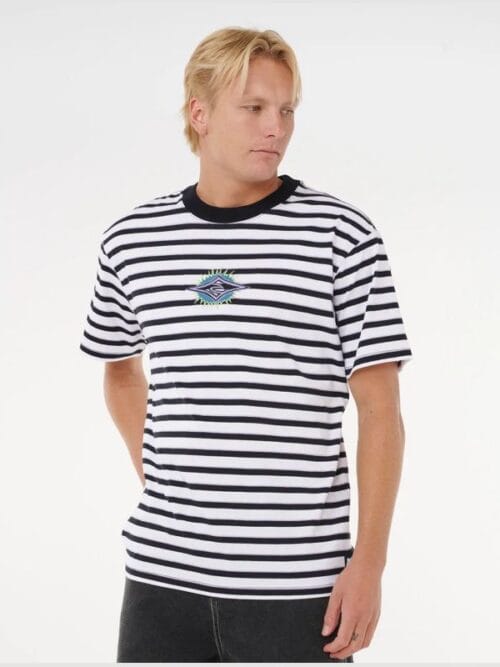 Raw Energy Stripey Tee - Black/White - Rip Curl